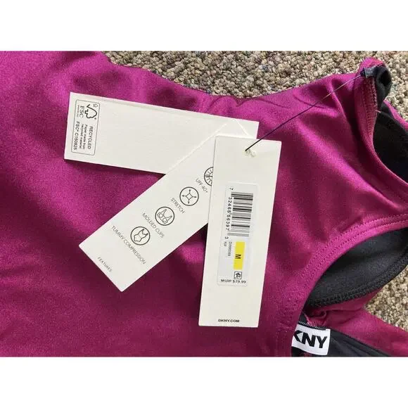 DKNY One Piece Womens Size Medium Swimsuit Padded Pink New With Tags - Picture 13 of 13